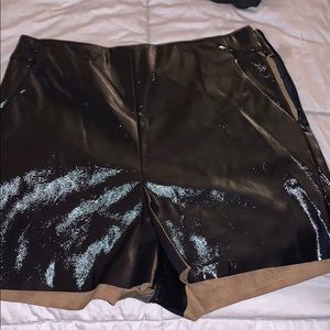Shiny leather shorts